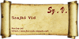 Szajkó Vid névjegykártya